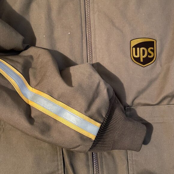 UPS Uniform - Vintage Twinhill Bomber Jacket Brown Reflective Full Zip - Picture 5 of 5